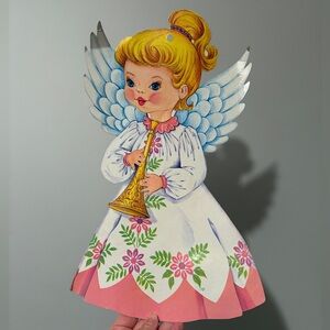 Vintage Angel Cardboard Cutouts Retro Christmas Decor -imperfect